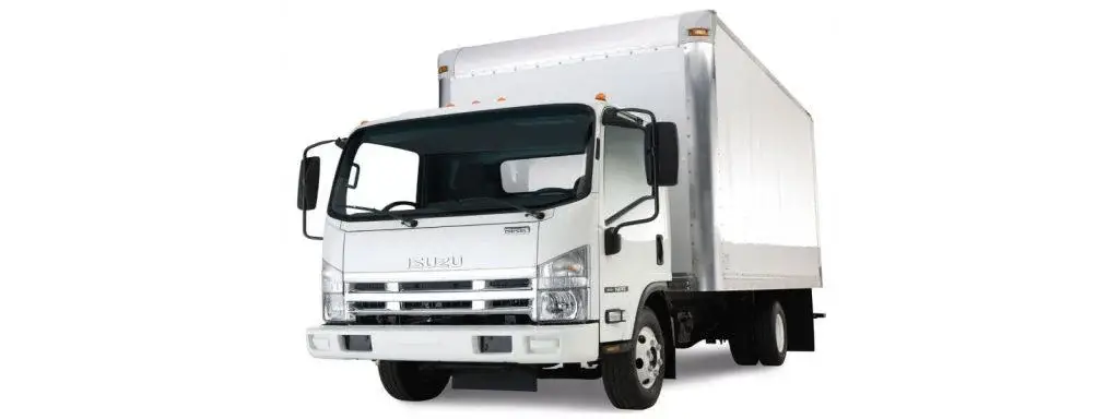 a white truck with a white background